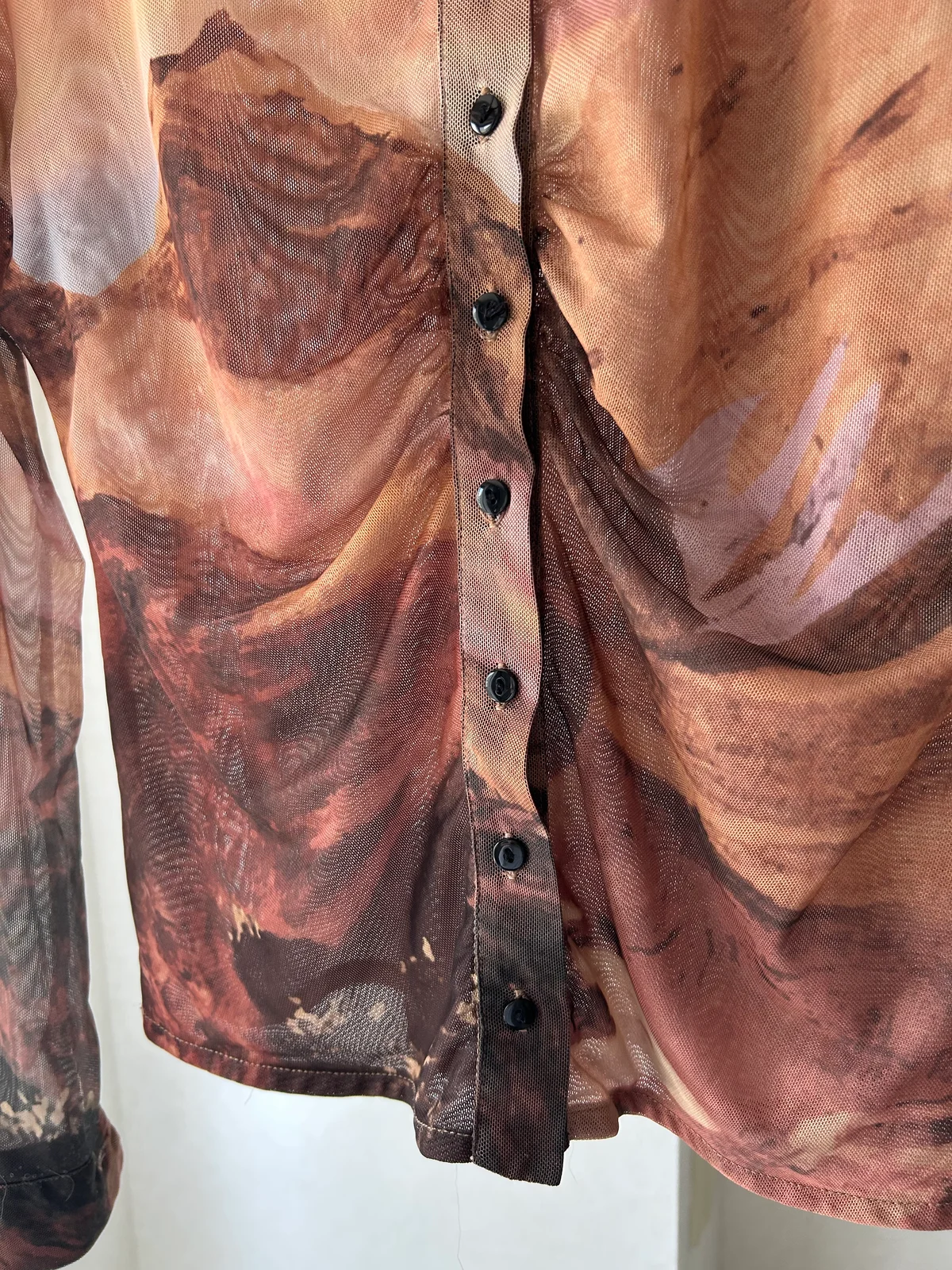 デシグアル　desigual シャツ　ボタン　シアー素材