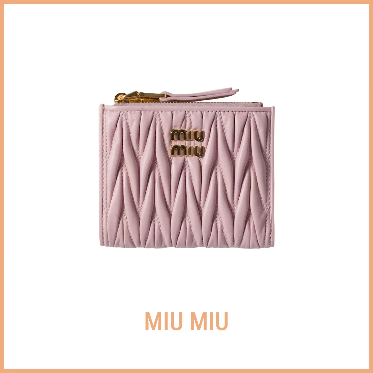 財布　ミュウミュウ　miu miu　「マテラッセレザー 財布」〈H8.5×W11.5cm〉￥116,600