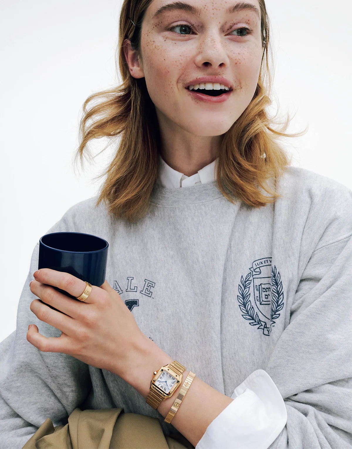 CARTIERのゴールドブレスウォッチ「Santos de Cartier」