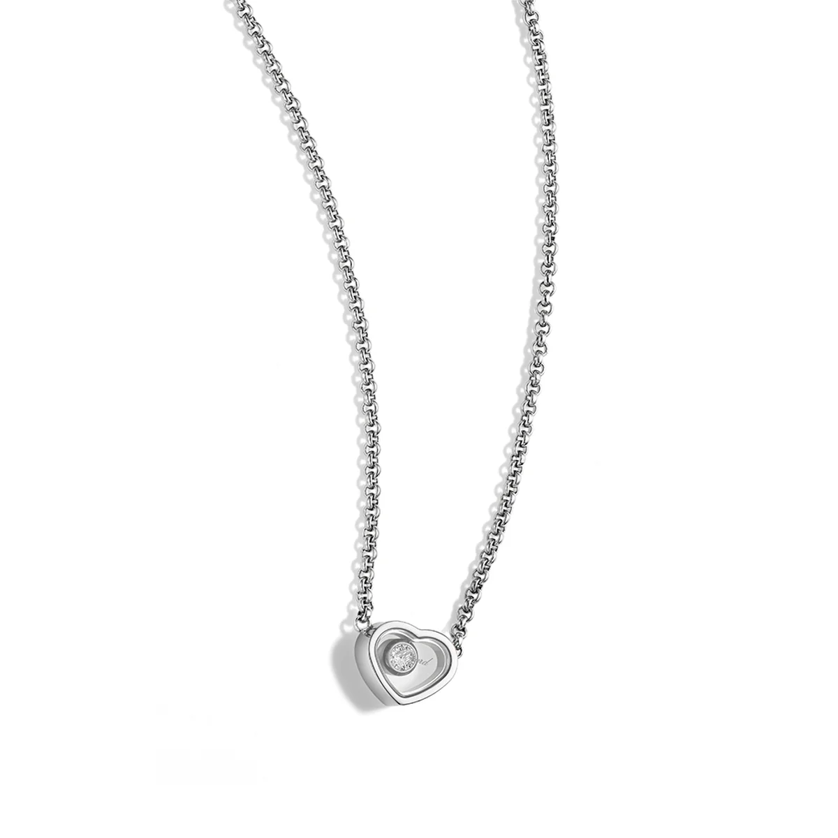 「マイ ハッピーハート」ネックレス〈18KエシカルWG、ダイヤモンド〉¥341,000