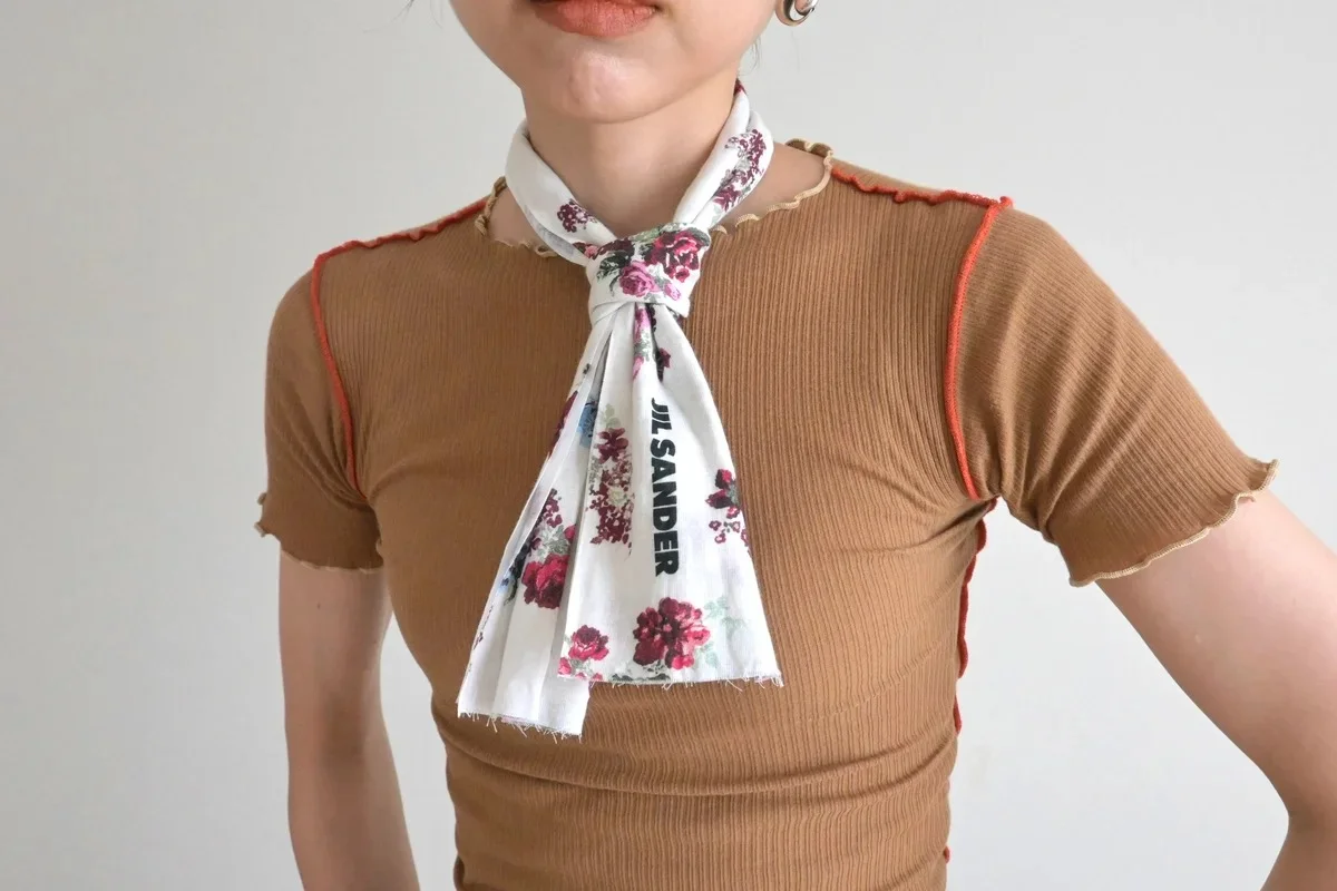 印染工房スギシタ×ジル サンダー 手ぬぐい コーデ