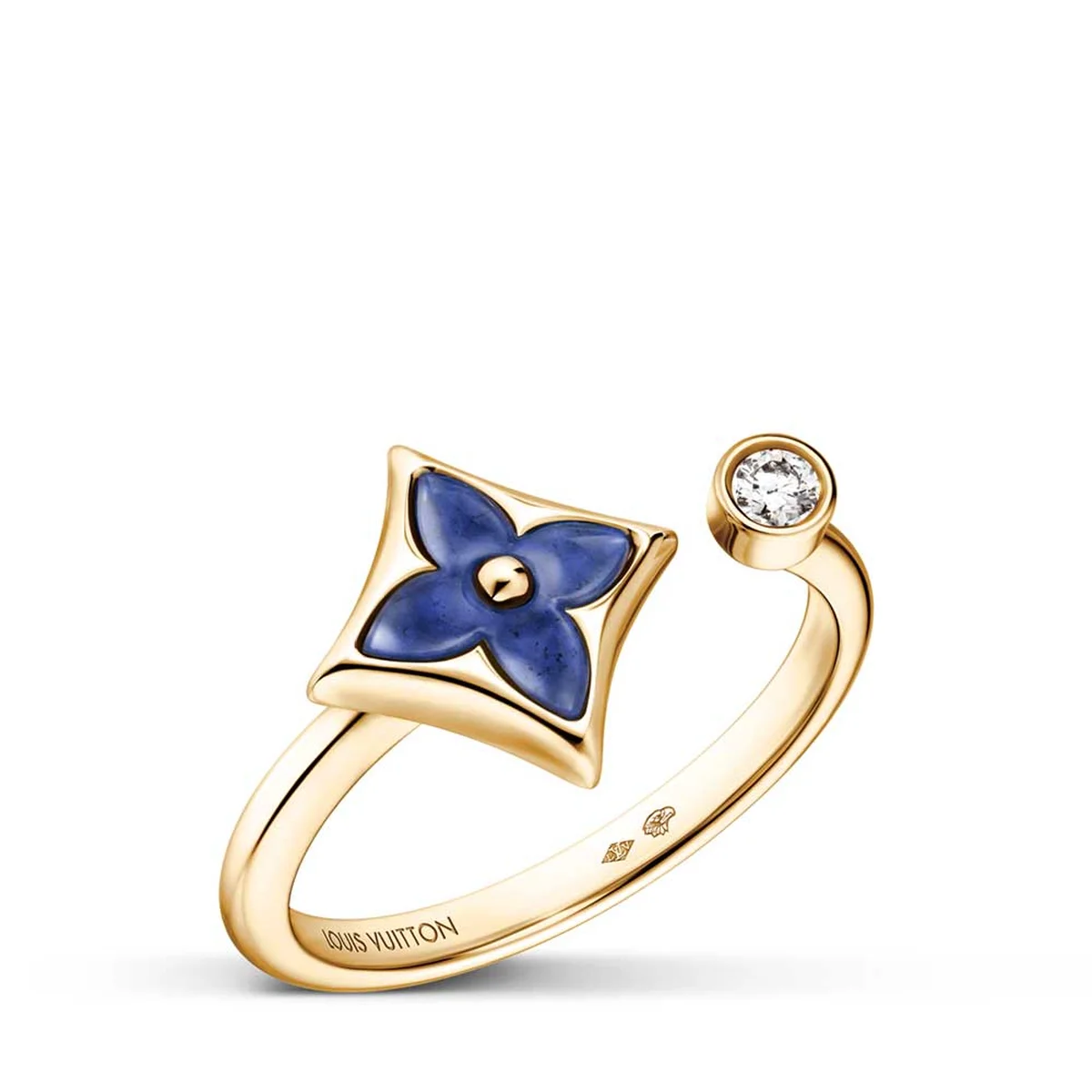 「カラー ブロッサム」リング〈YG、ダイヤモンド、ソーダライト〉¥550,000