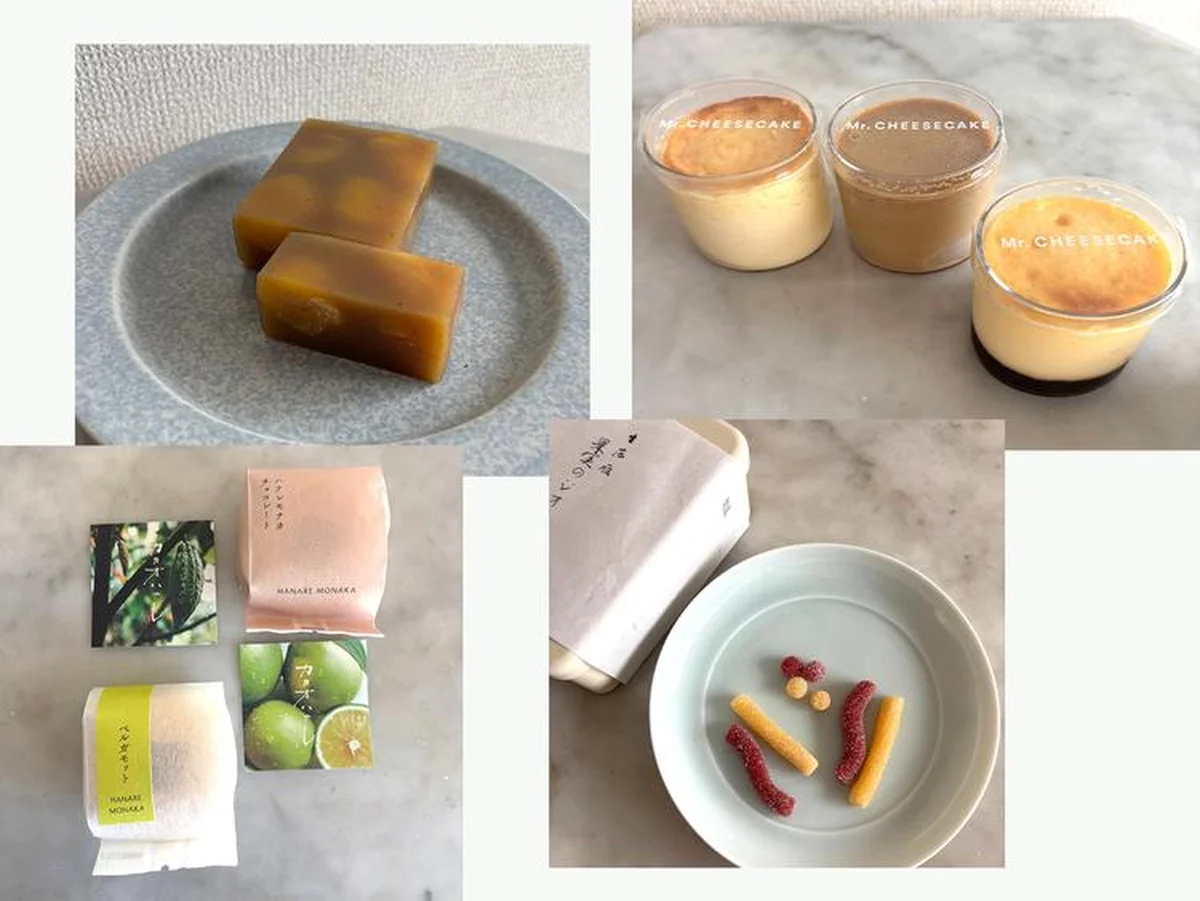羽田空港限定スイーツ。新ブランド「諸鈎 morokagi」や椰子の白わらび餅で人気を集める「いったつみとらどう」初の常設店、「Mr. CHEESECAKE」など、ワンランク上の手土産に