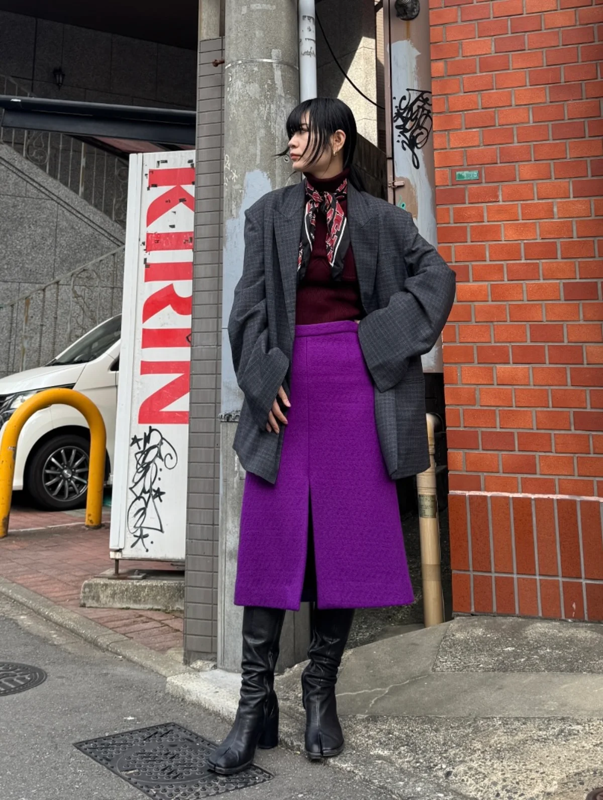 マギークープ村上さんが着用したドリス ヴァン ノッテンのスカートルック