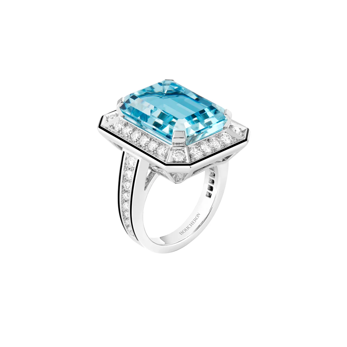 「ヴァンドーム リズレ」リング〈WG、ダイヤモンド、アクアマリン、ブラックラッカー〉¥7,194,000