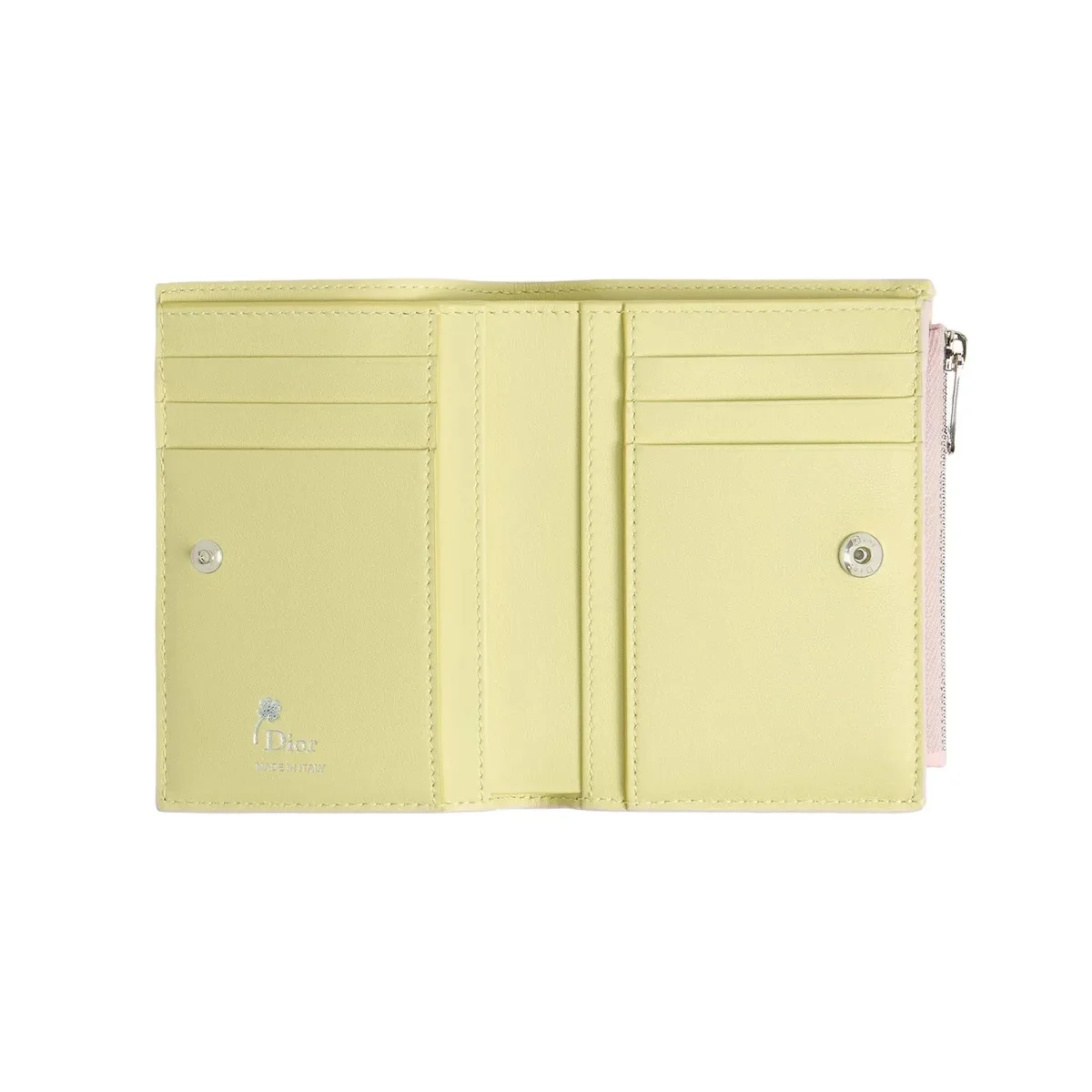 ディオール「Dior Jardin Dahlia」ウォレット（日本限定）　ピンク　財布を開いた状態