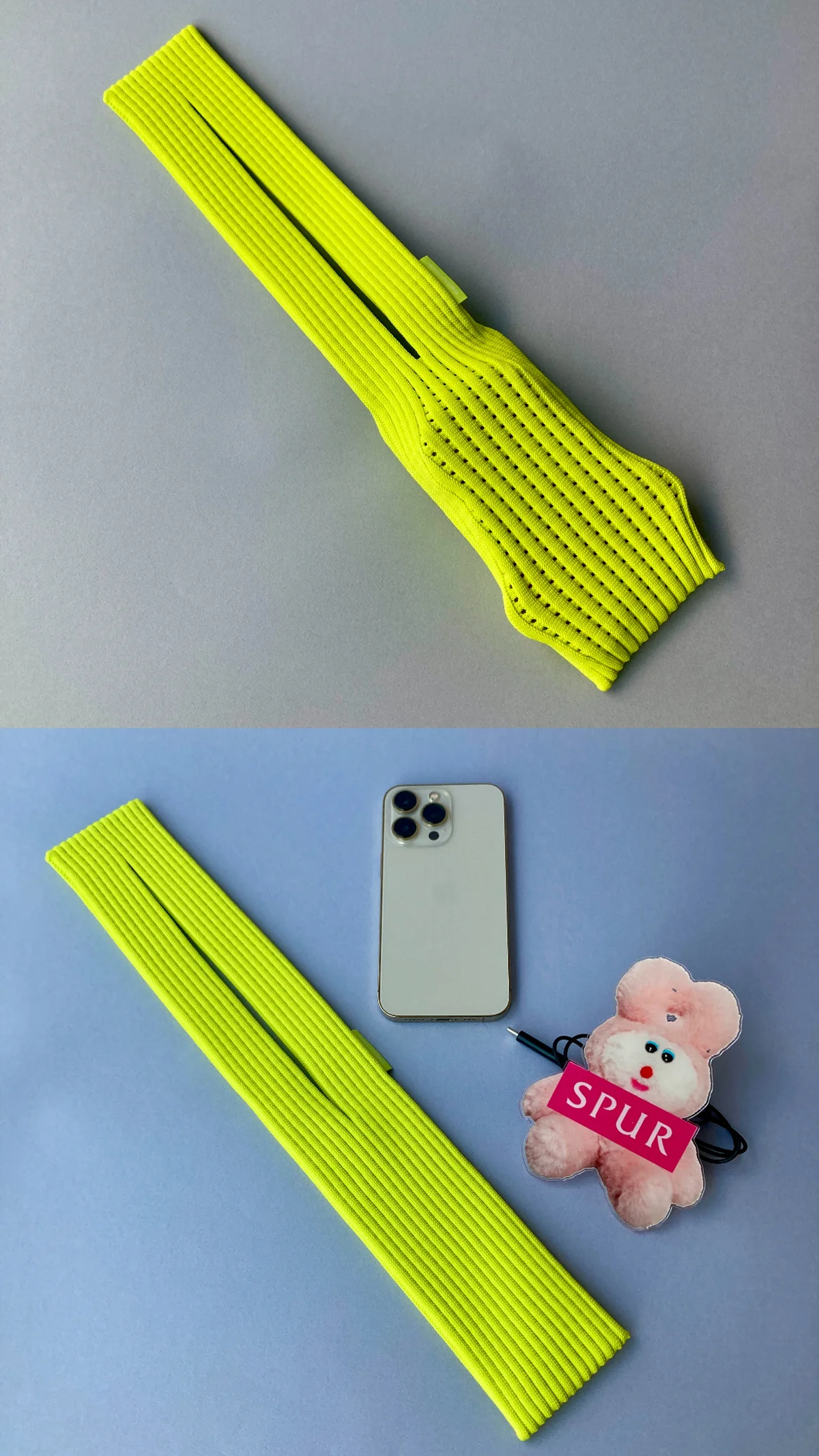 iPhone Pocket ショートタイプにiPhoneとマイクを入れたところ