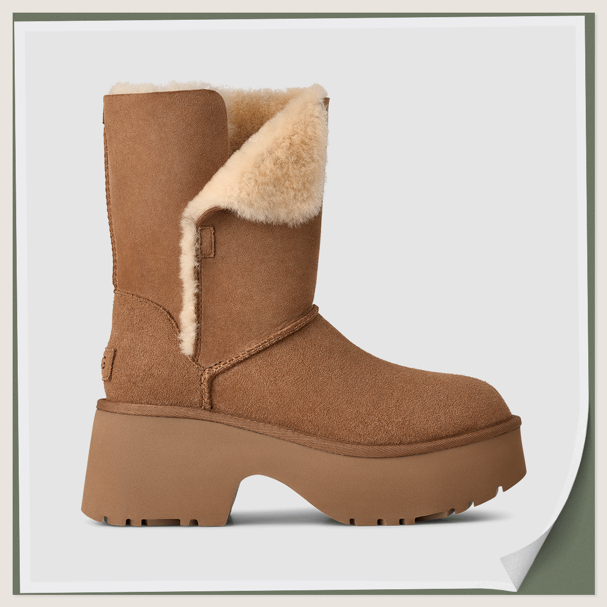 2025年冬ブーツ　UGG（アグ）のムートンブーツ　「エスミー ブーツ」〈ヒール約7cm〉¥38,500