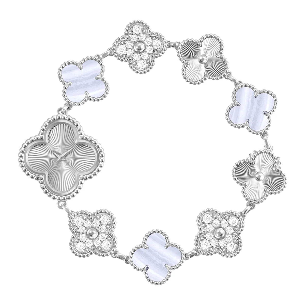 「スウィート アルハンブラ」ウォッチ〈WG、ダイヤモンド、カルセドニー〉¥6,085,200