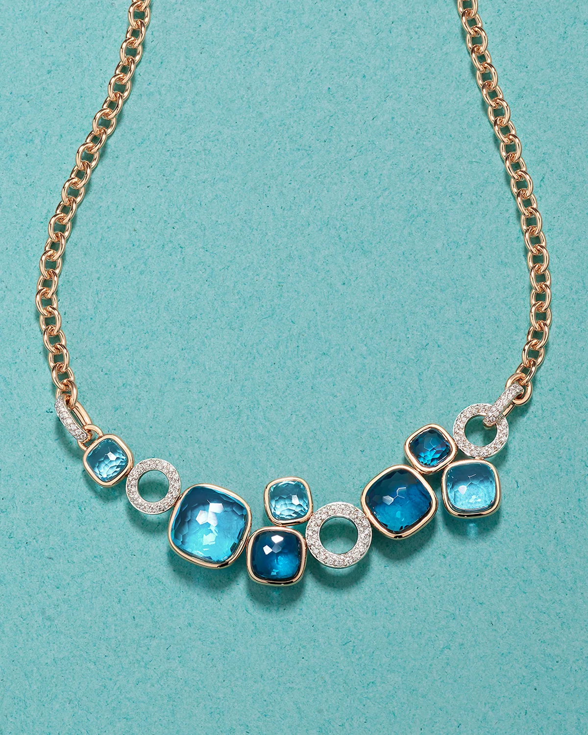 「ヌード」ネックレス〈K18RG、K18WG、K18WGロジウムプレーティング、ダイヤモンド、スカイブルートパーズ、ロンドンブルートパーズ〉¥5,302,000