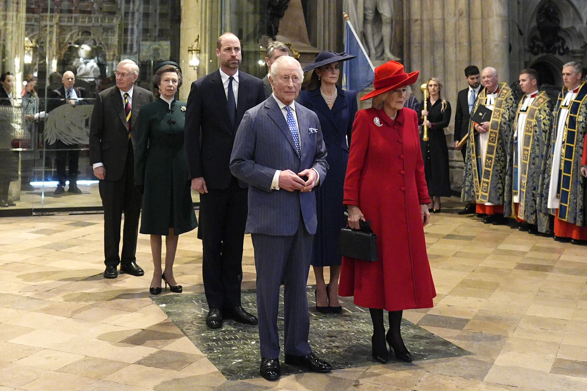 コモンウェルス・デーの礼拝に出席した英国王室のロイヤルファミリー