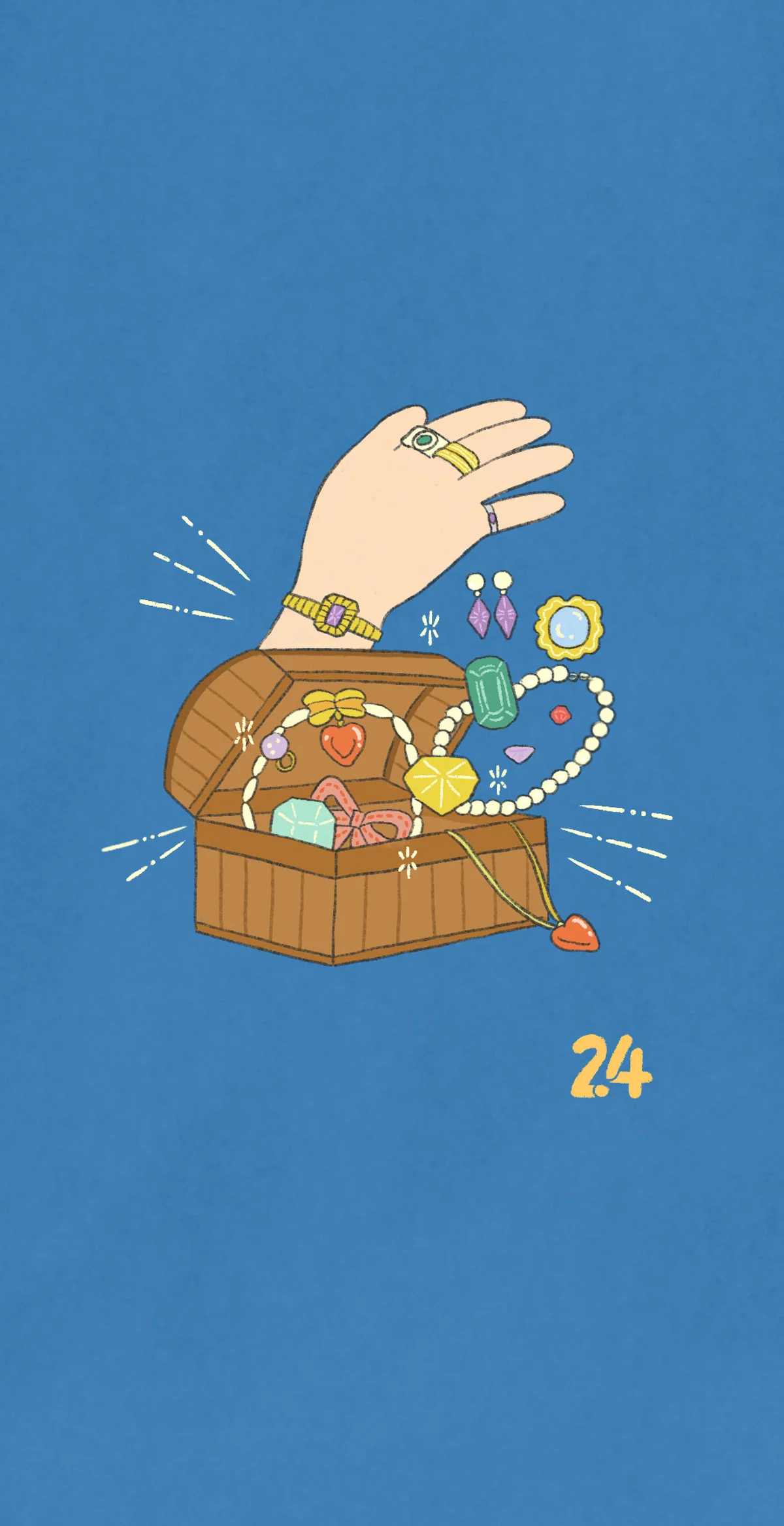 ジュエリーが入った宝箱のイラスト