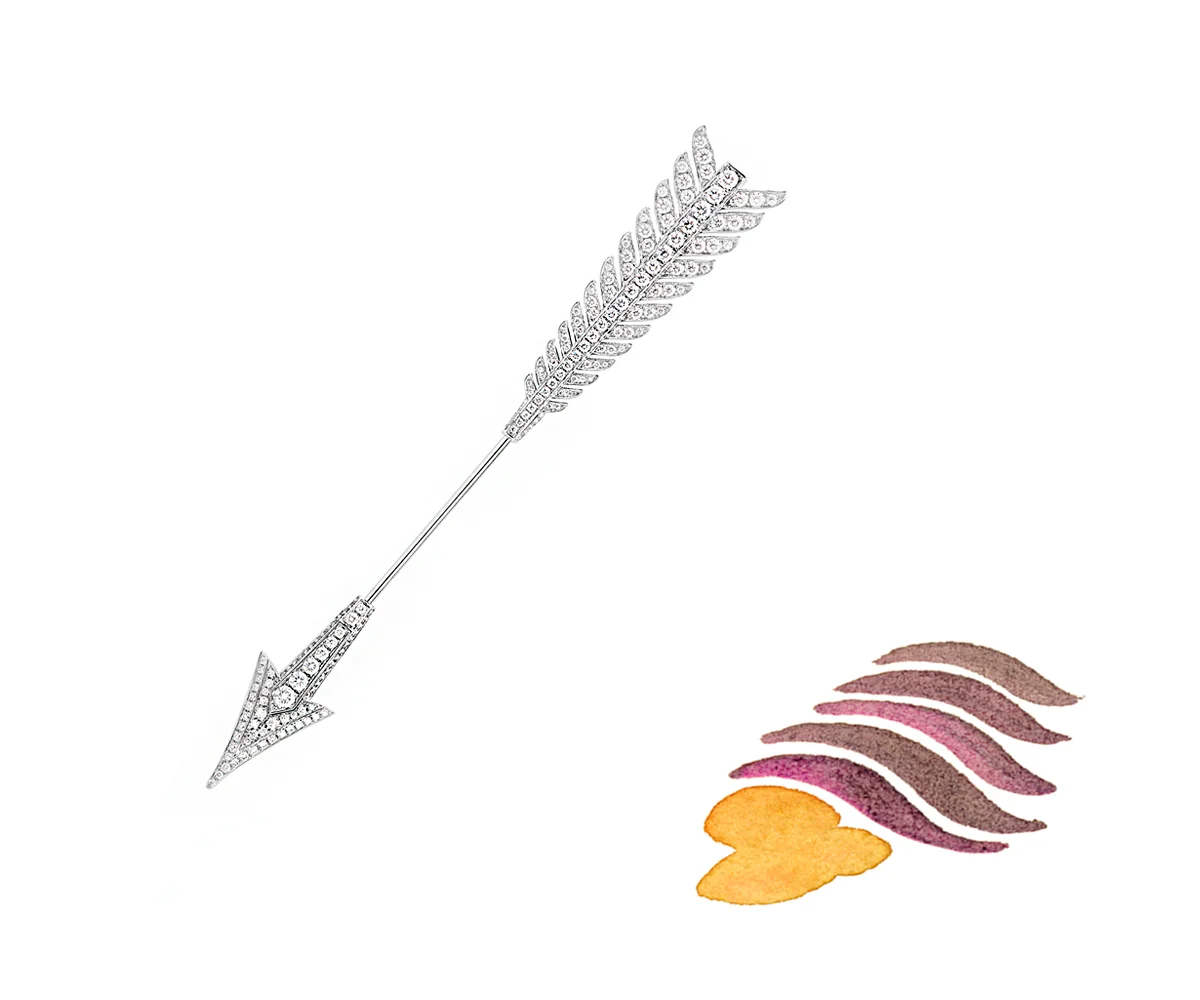 フレシュ ブローチ〈K18WG、ダイヤモンド〉¥3,234,000(予定価格)