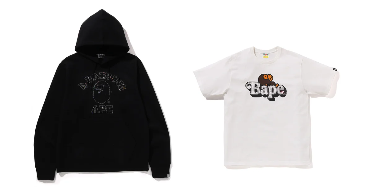 「スワロフスキー×ア ベイシング エイプ®」コラボレーションコレクション 、 Tシャツ、パーカ