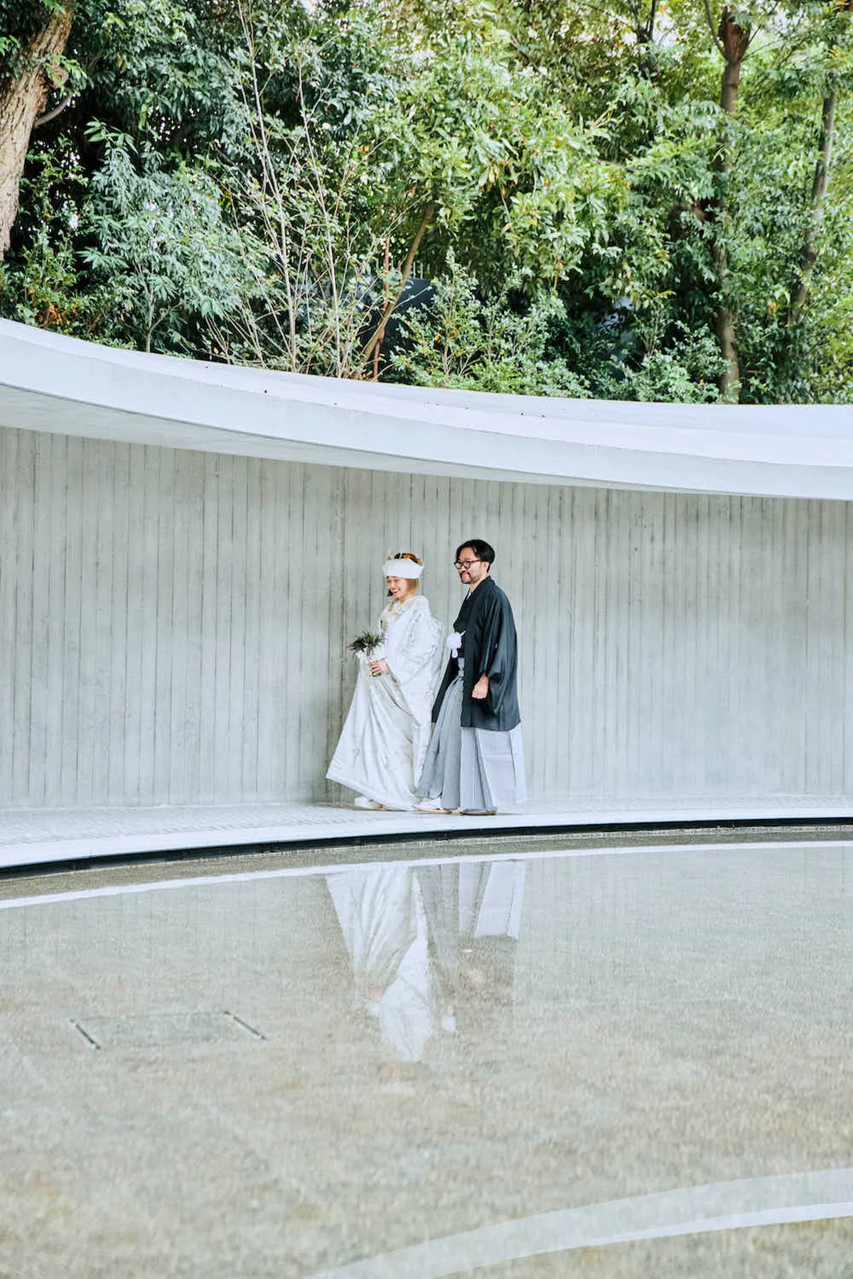 八芳園の敷地内にある独立型セレブレーションホール。特別仕様の入場シーン。