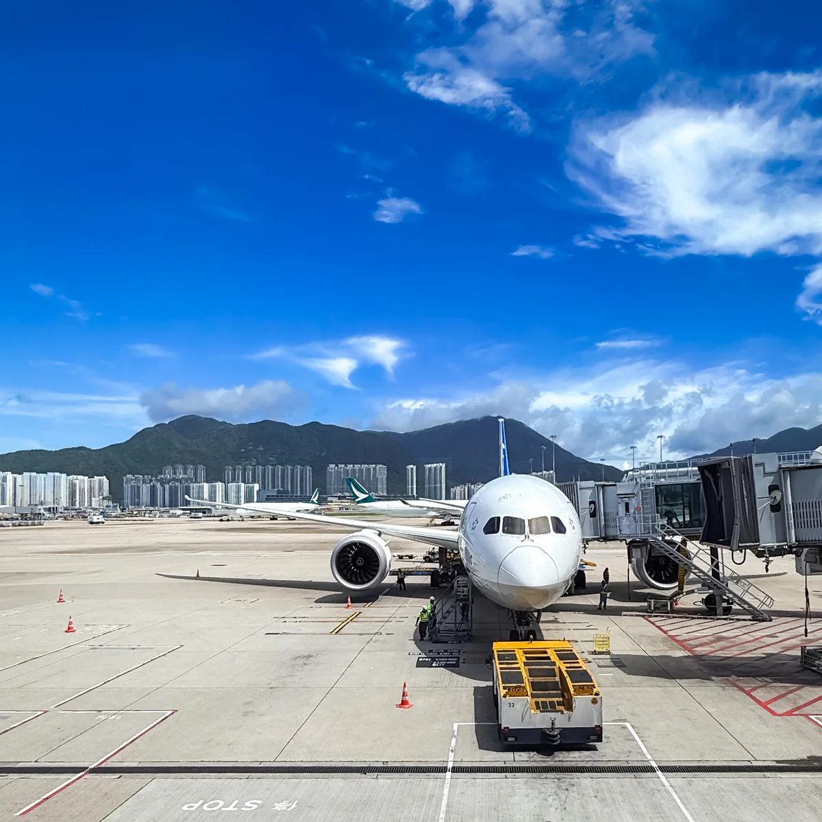 空港で撮影した飛行機の写真