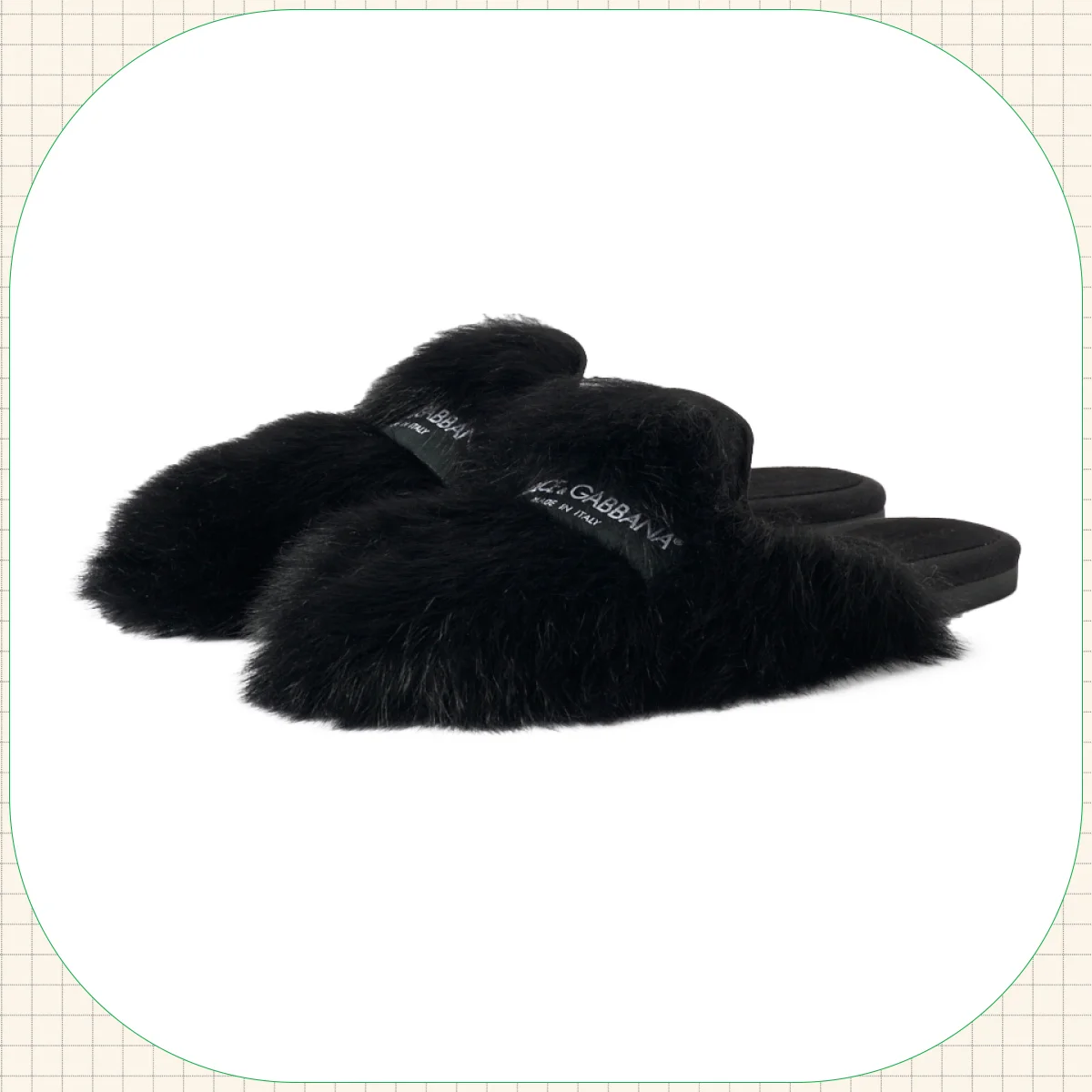 ドルチェ&ガッバーナのシアリング＆スエード スリッパ