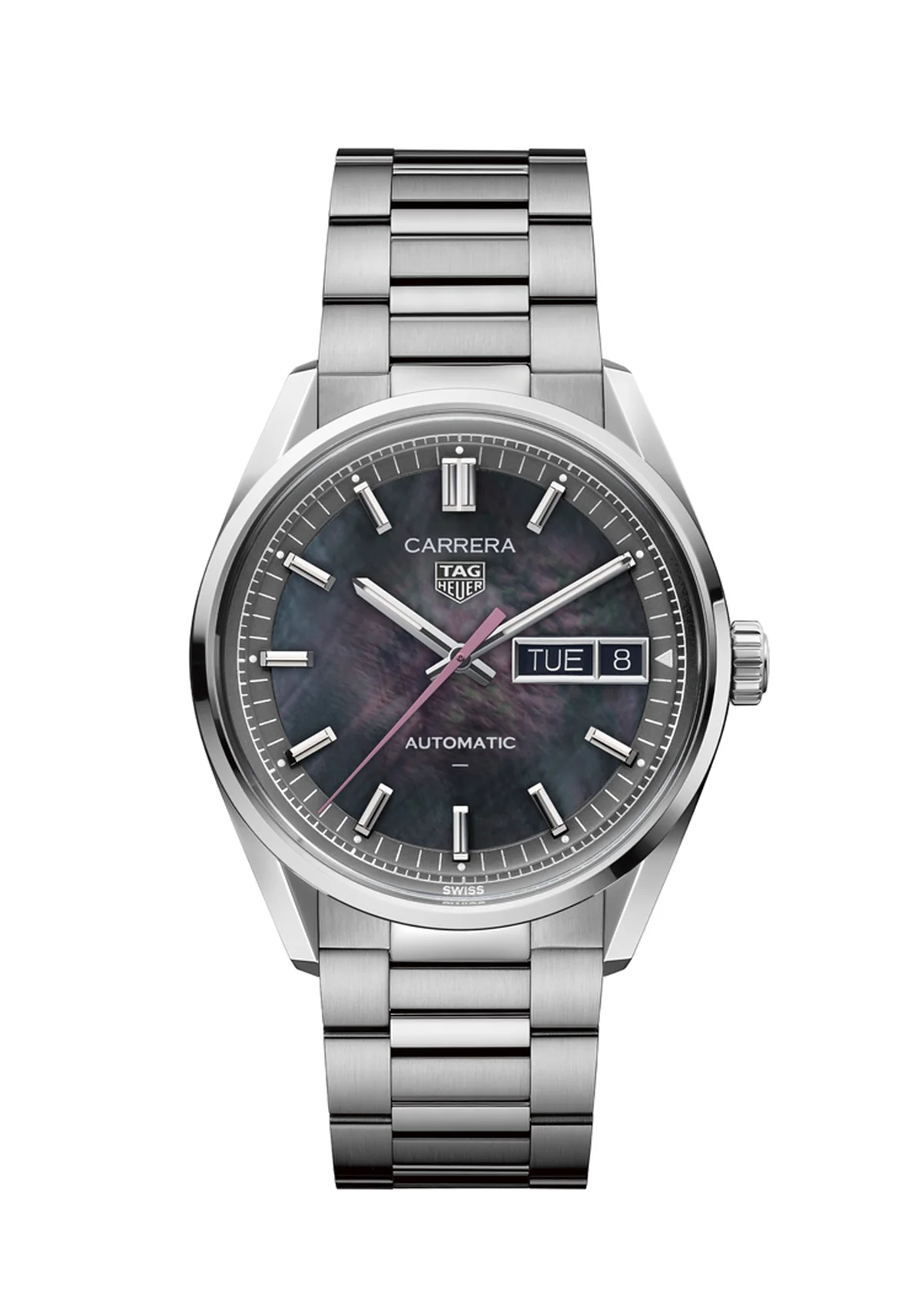 タグ・ホイヤーのピンクの秒針に視線集中。「タグ・ホイヤー カレラ デイデイト ジャパン リミテッドエディション」