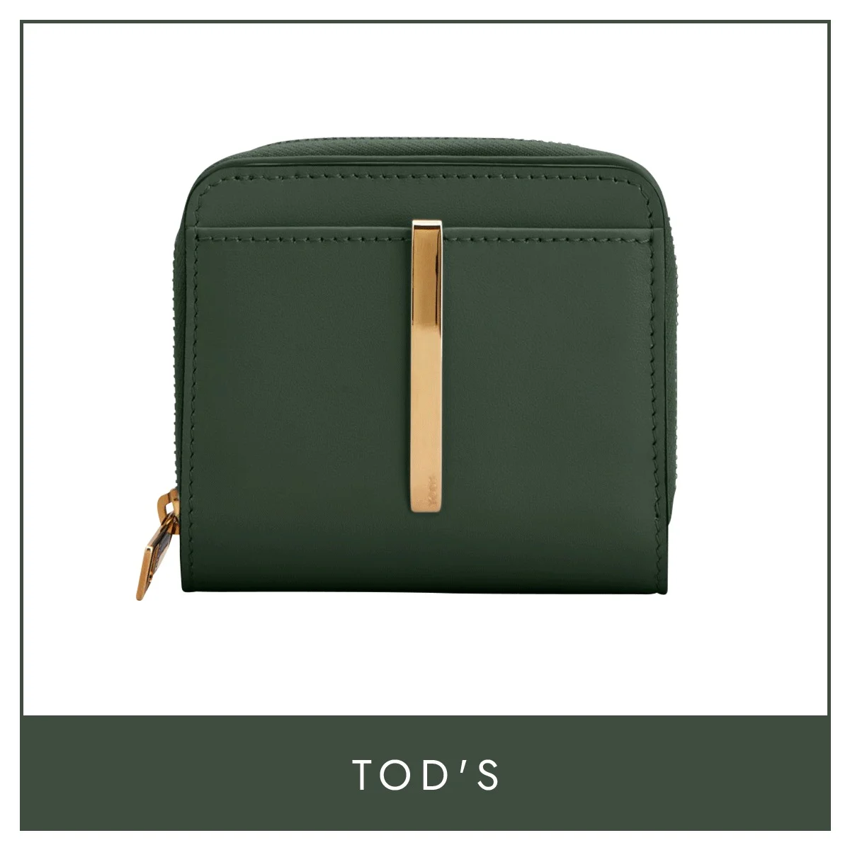 トッズ「二つ折り財布」　グリーン