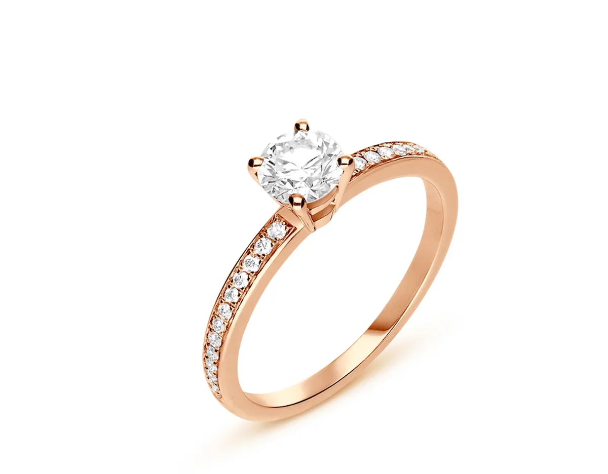 ブルガリ　「ローマ アモール」リング〈PG、ダイヤモンド0.3ct〜の画像