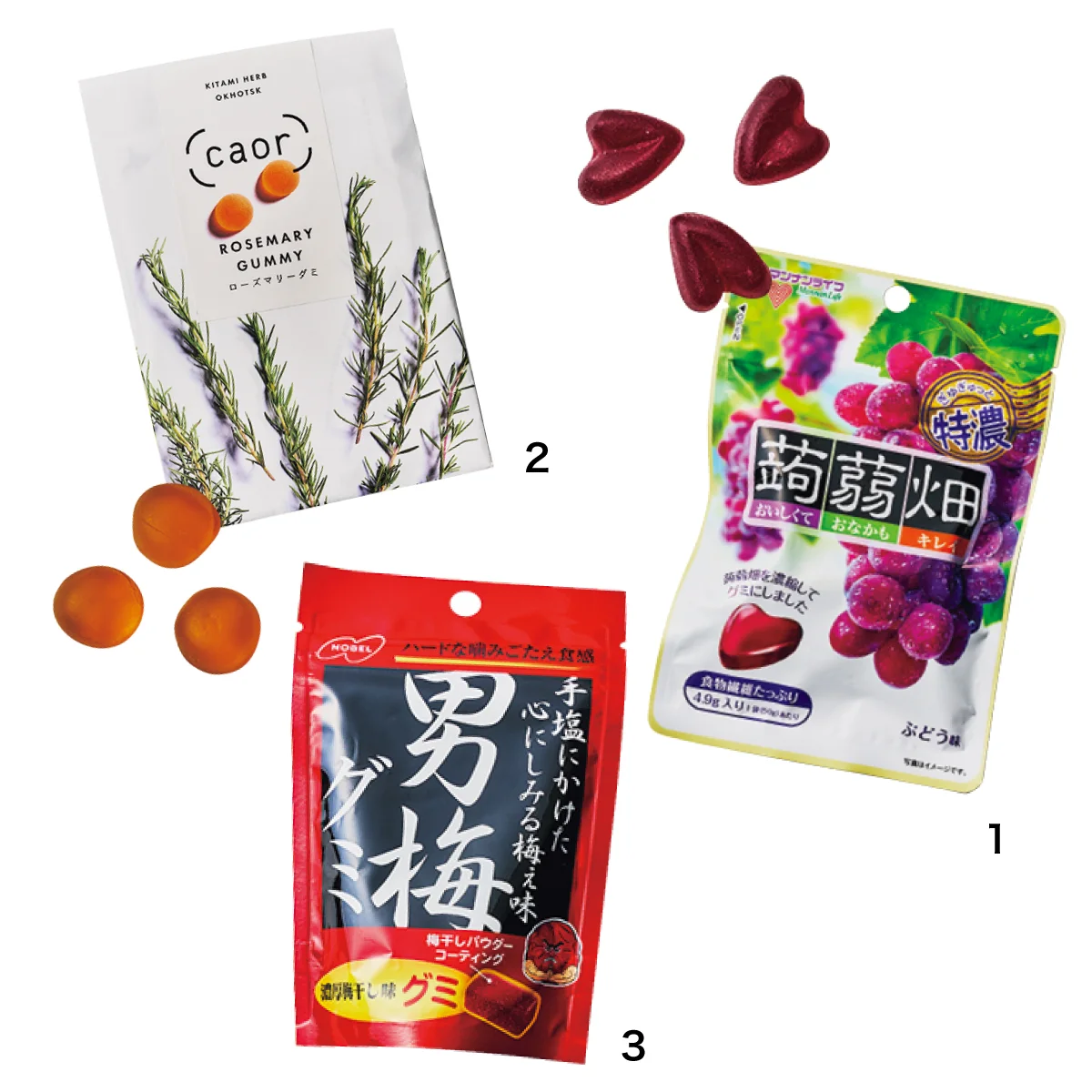ぎゅぎゅっと特濃 蒟蒻畑 caor 男梅グミ
