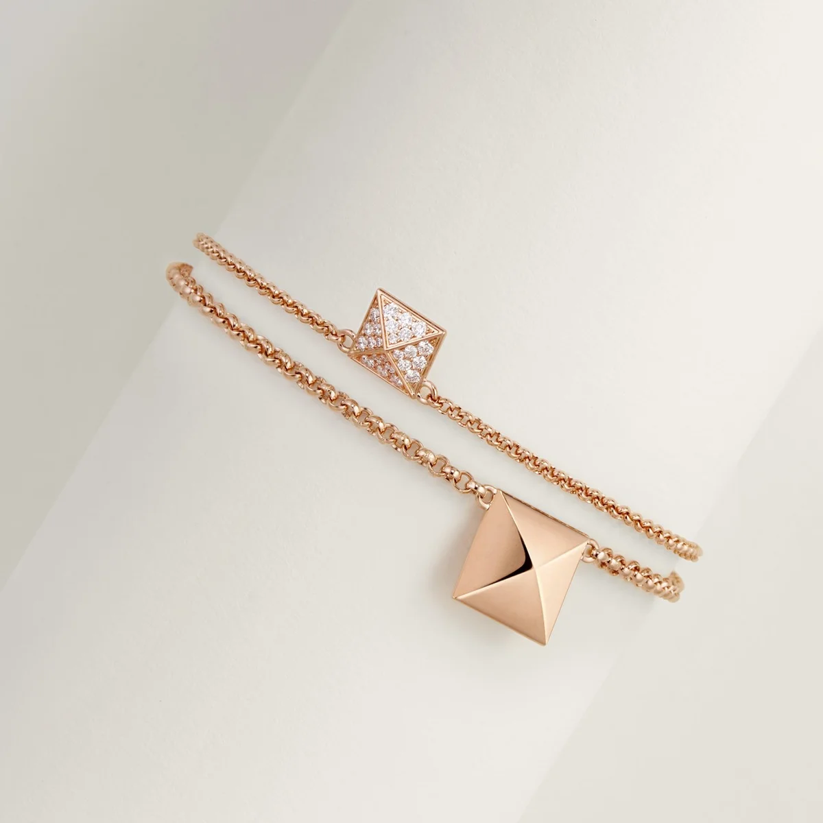 ブレスレット 《エルメス・クルー・ドゥ・H》 2チェーン ダイヤ PG　 エルメス（HERMÈS）