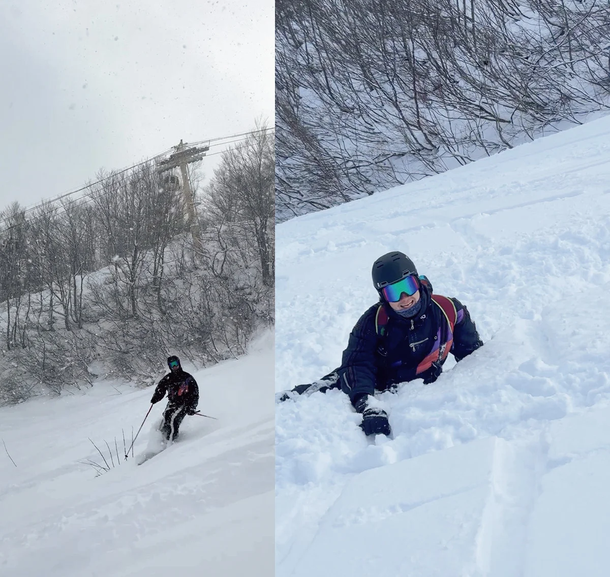スキーをするマリウス葉さんのスナップ