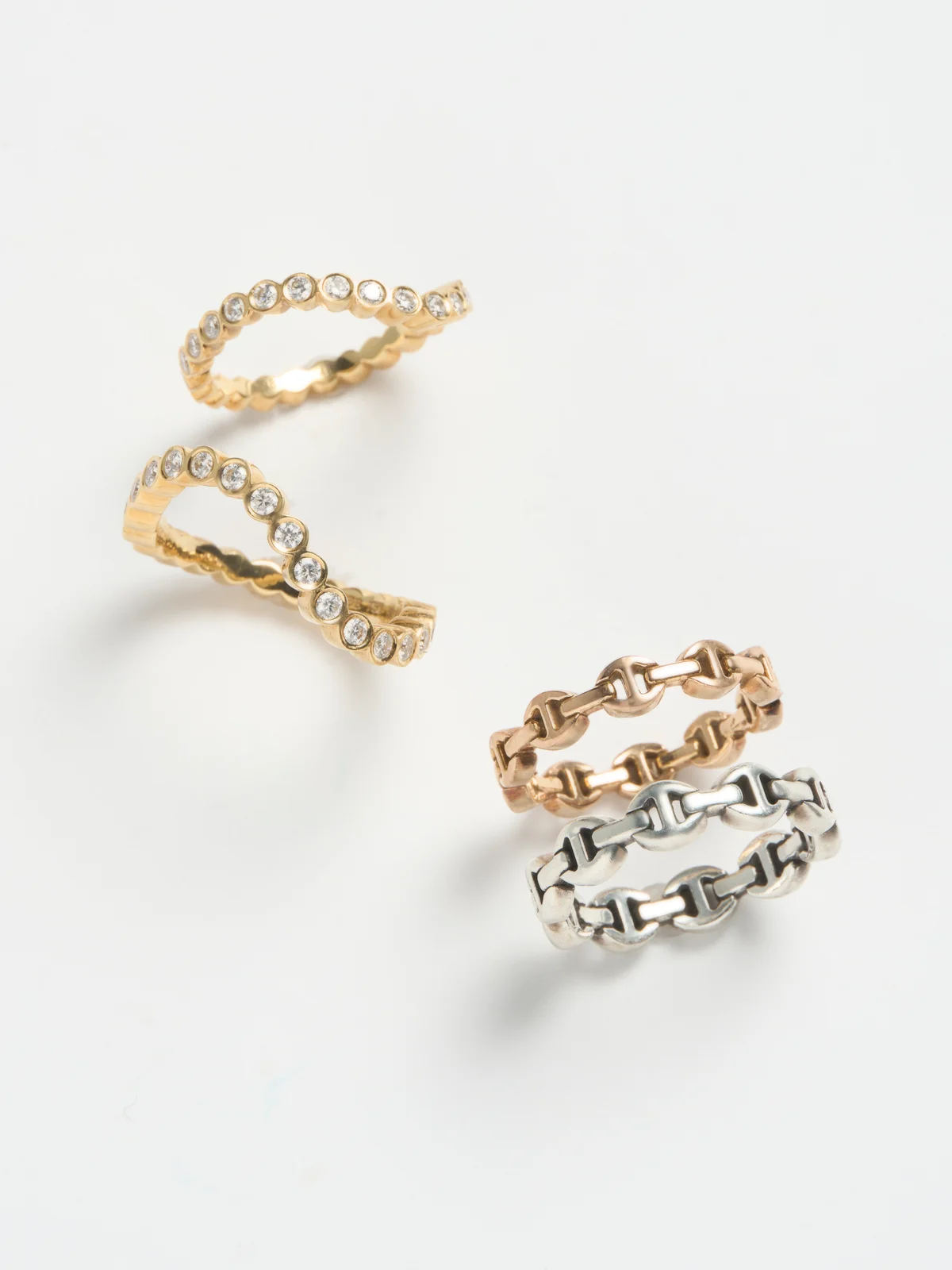 ソフィ ビル ブラーエのダイヤモンドリングとホーセンブースのピンキーリング