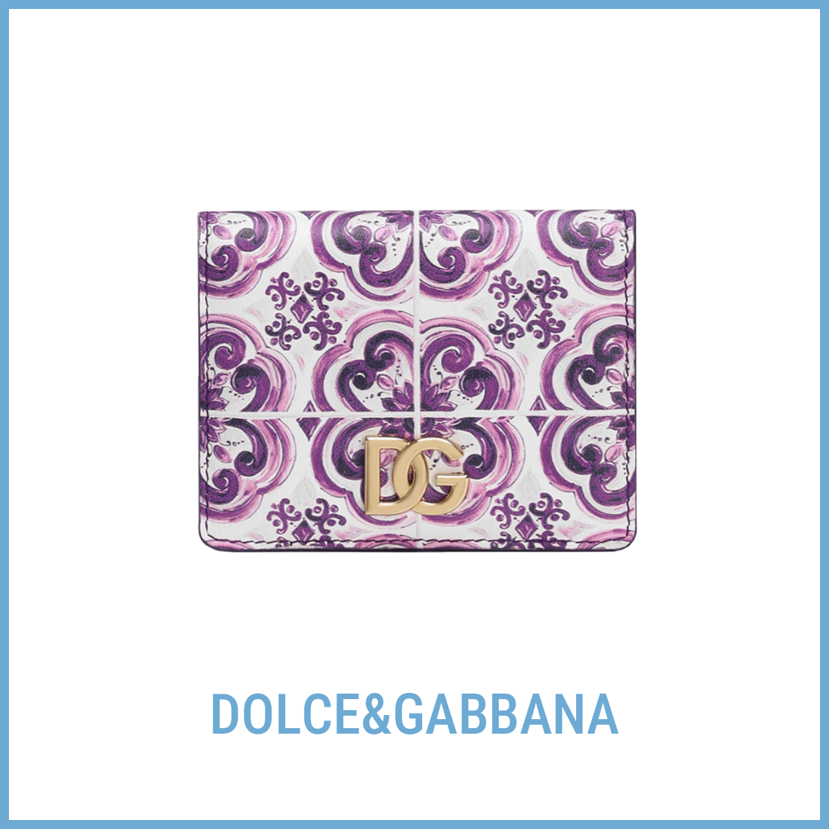 財布　ドルチェ&ガッバーナ　DOLCE&GABBANA　マヨリカプリント コンチネンタル ウォレット カーフスキン ウォレット〈H8.5×W11×D2cm〉￥96,800