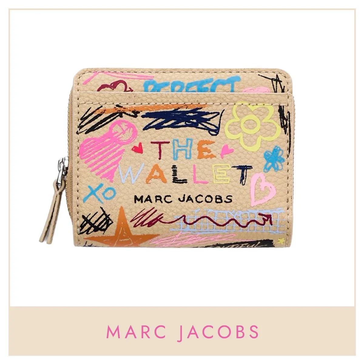 マーク ジェイコブス「ザ パンク スクリブル ミニ コンパクト ウォレット」