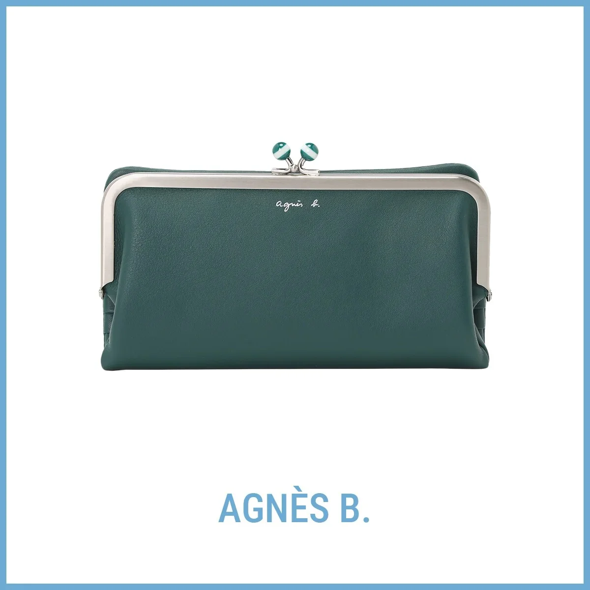 アニエスべー「ロングウォレット」　グリーン