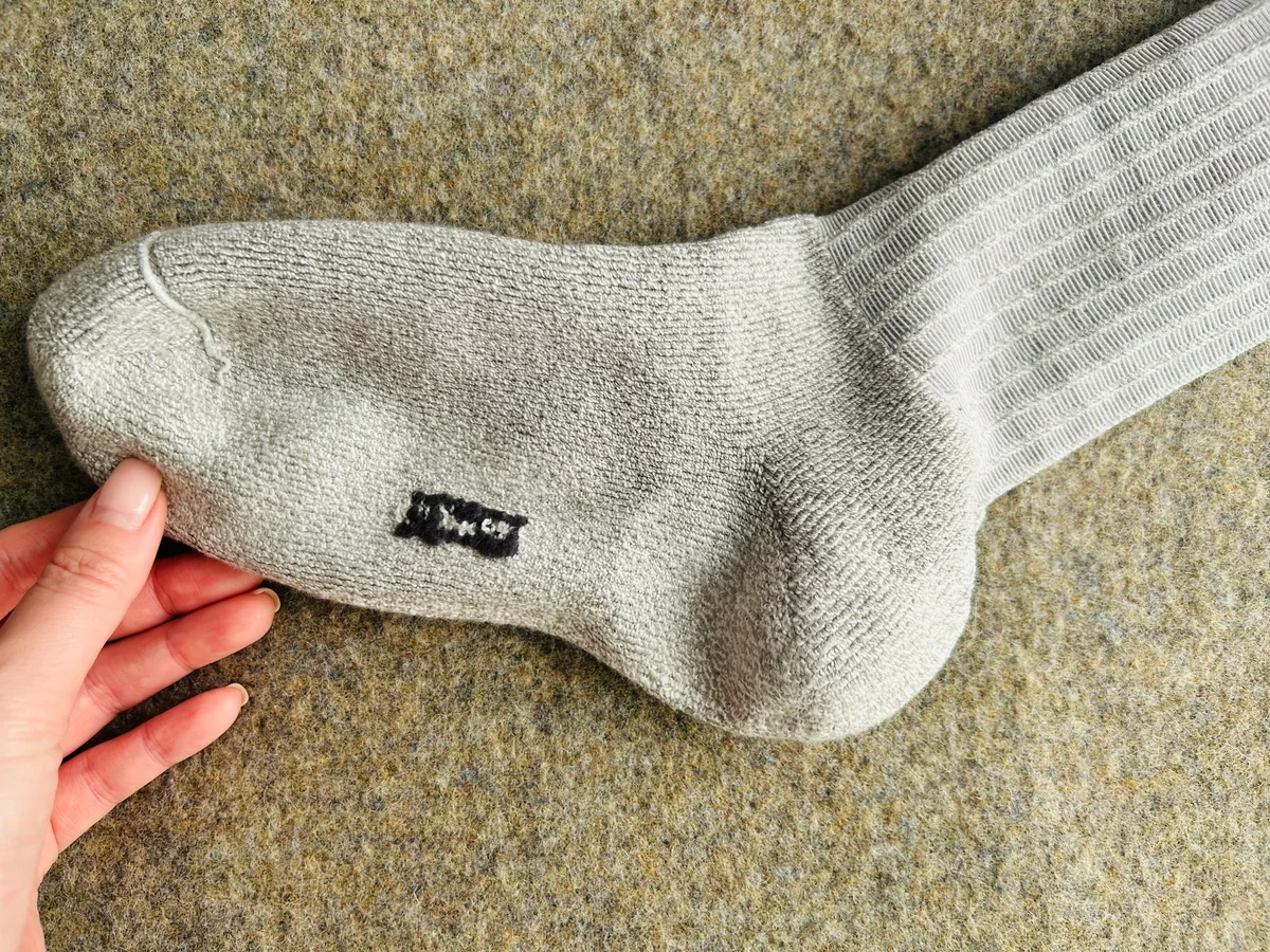 ユニクロ　ヒートテックスソックス　パイル地　裏面