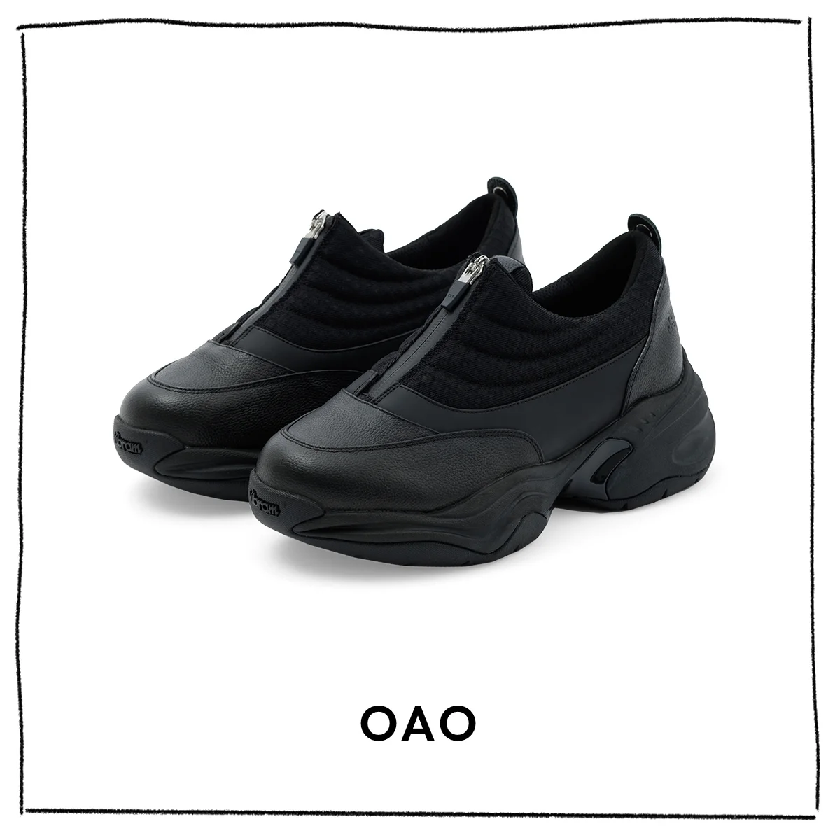 黒スニーカー　オーエーオー（OAO）シューズ〈ソール5.8cm〉¥49,500