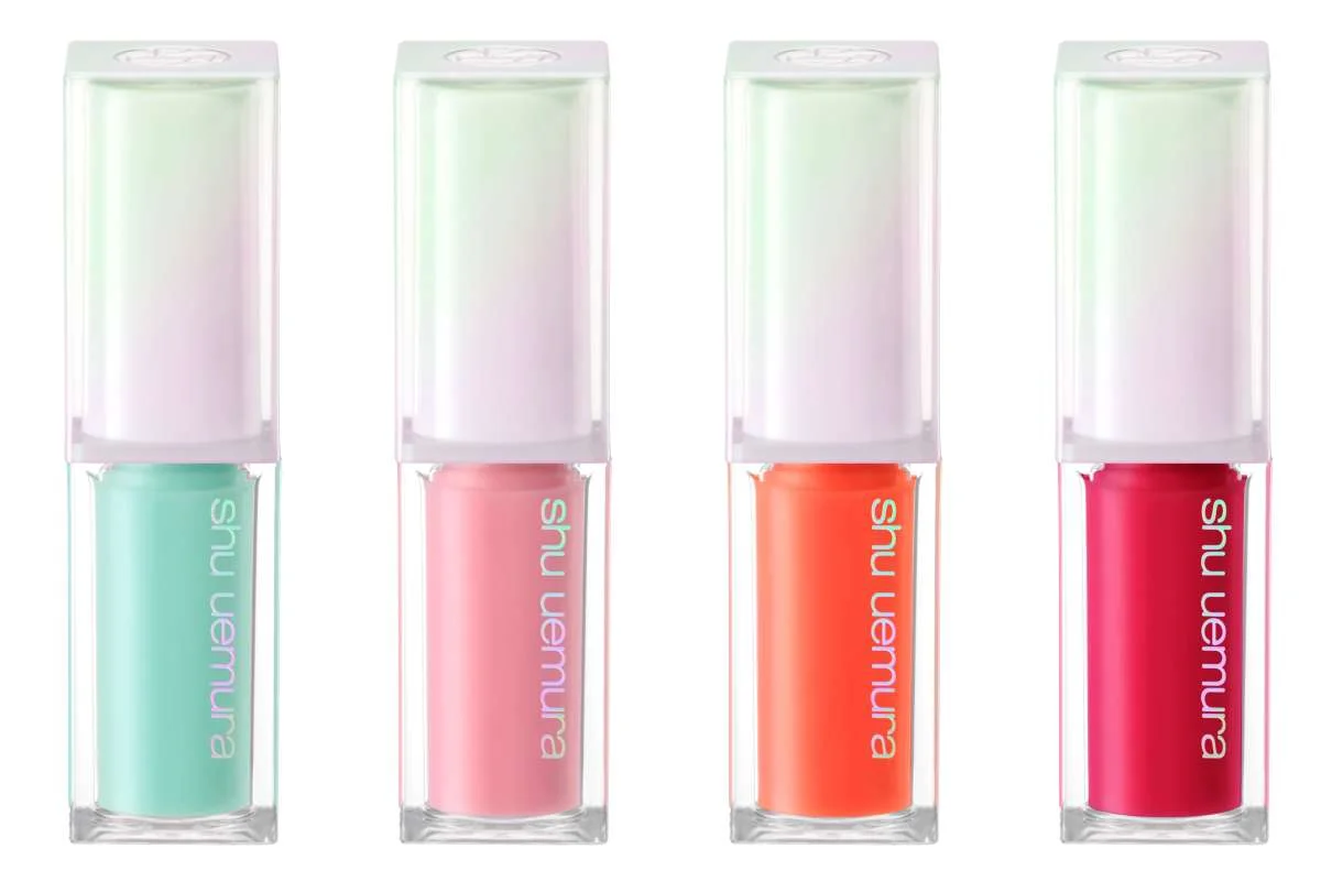 「透明感補色カラー」左から／ミントゼリー、ピンクアイシング、タンジェリンシロップ（限定色）、キャンディードベリー