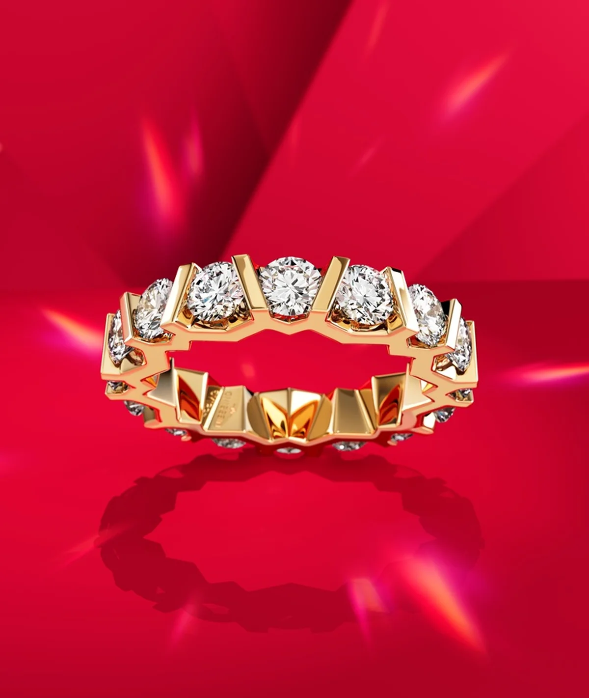「ニーシング・ヴィヴィダ」リング〈K18、ダイヤモンド4.2ct〉￥3,405,600（参考価格）