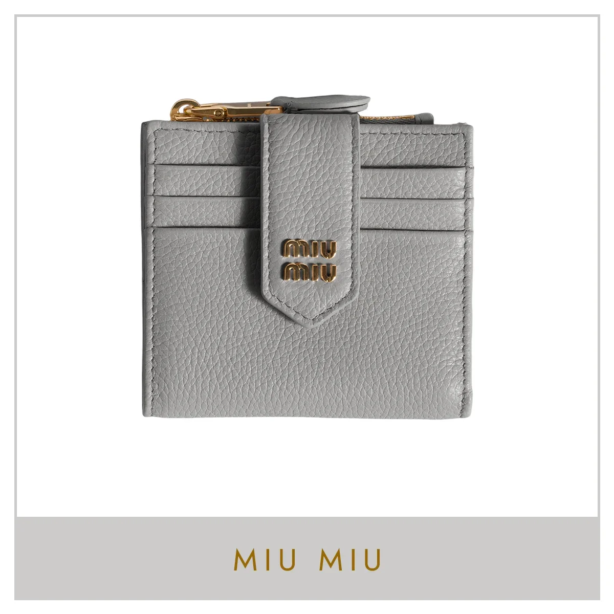 ミュウミュウ「レザー 財布」〈H8×W10cm〉¥92,400