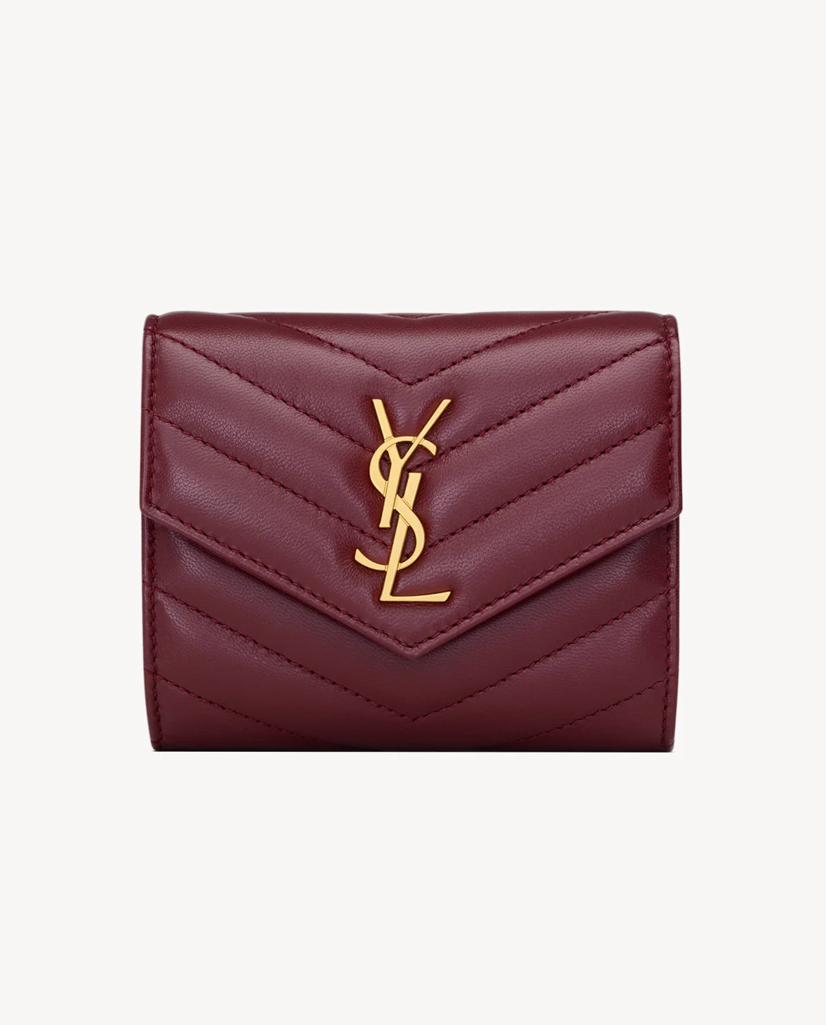 SAINT LAURENT　カサンドラマトラッセ　サンローラン　マルチフォールドウォレット ルージュカベルネ　
