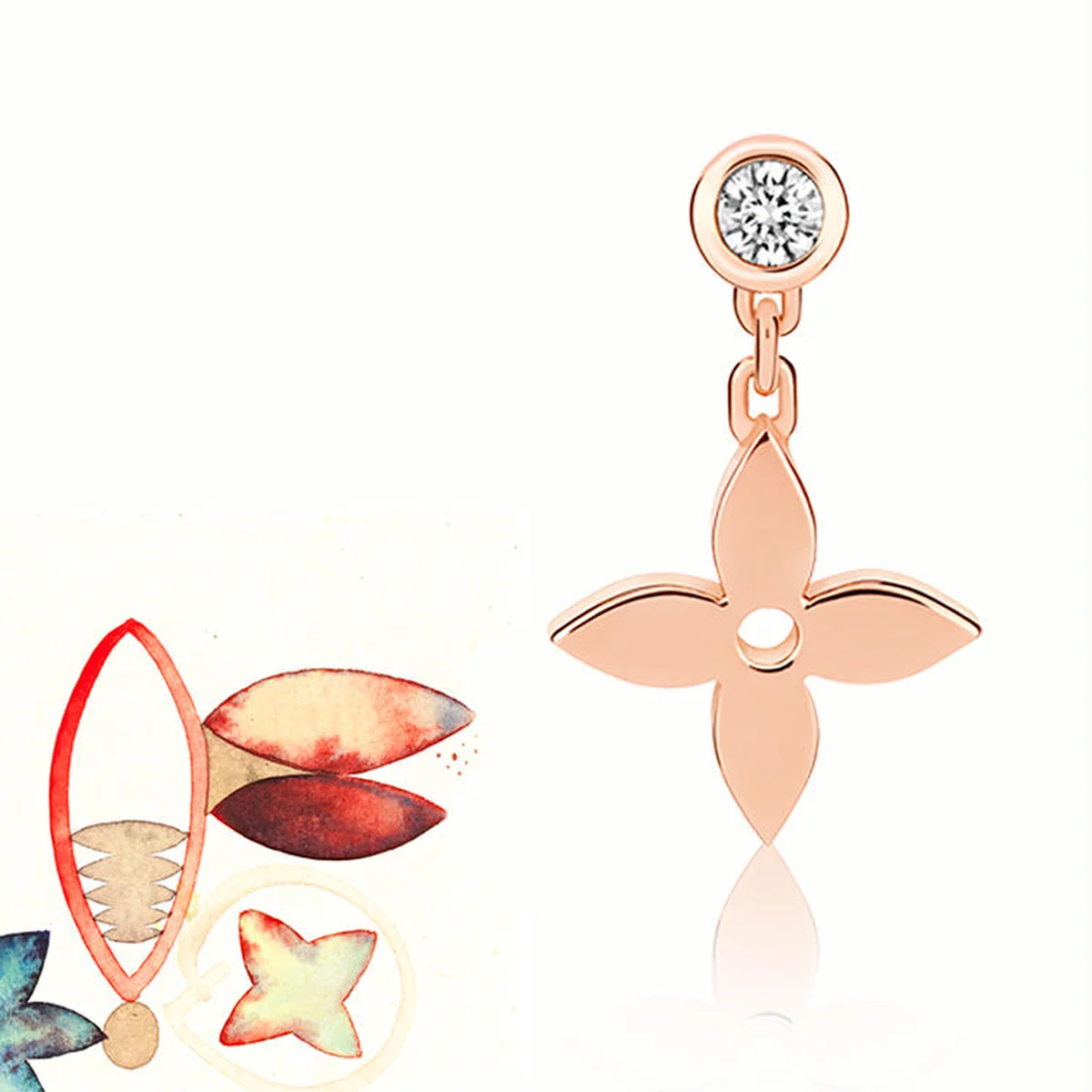 ルイ・ヴィトンの「モノグラム・イディール」ピアス。スターシェイプの“花”が耳もとで躍動する