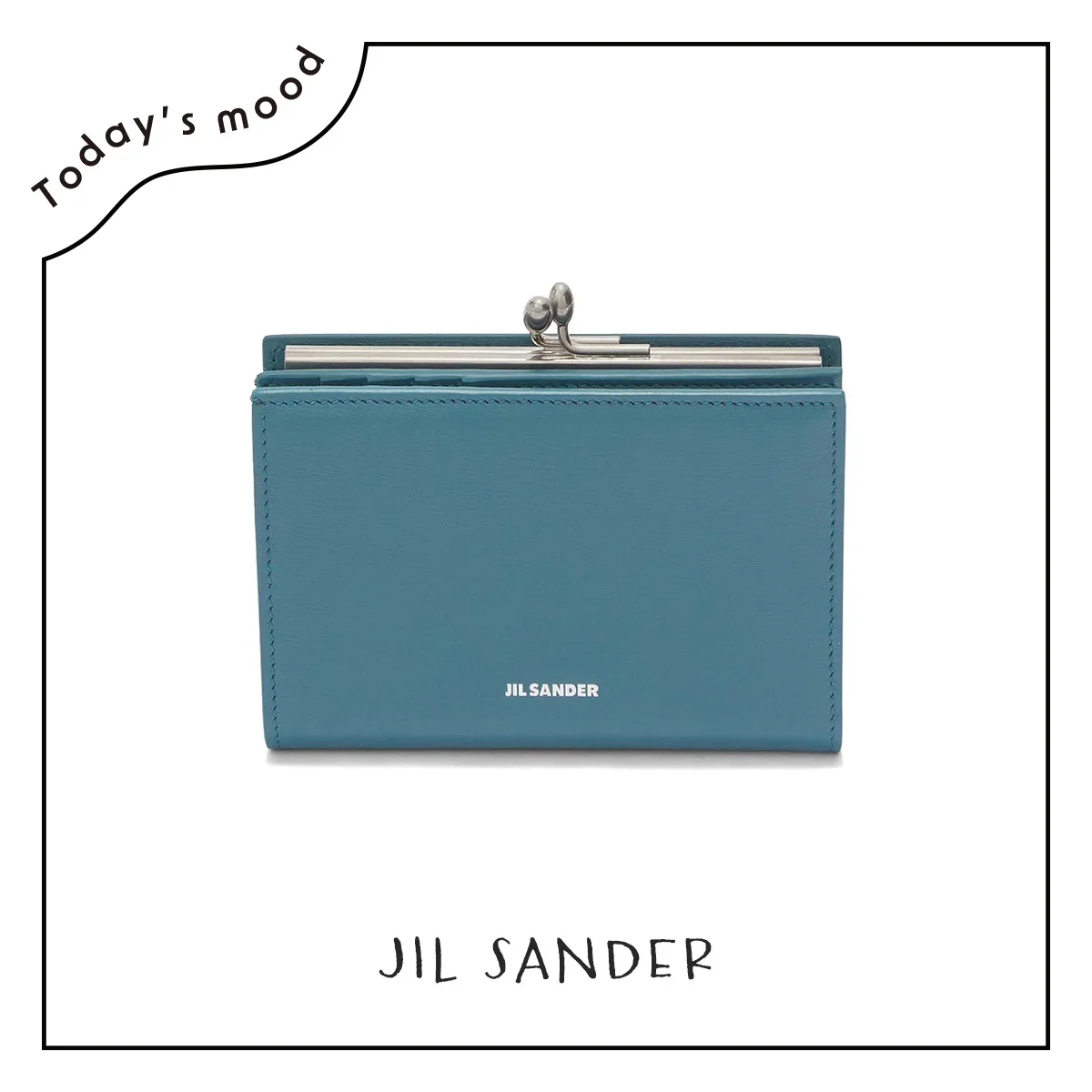 ジルサンダーのブルーで彩られたカーフレザー財布