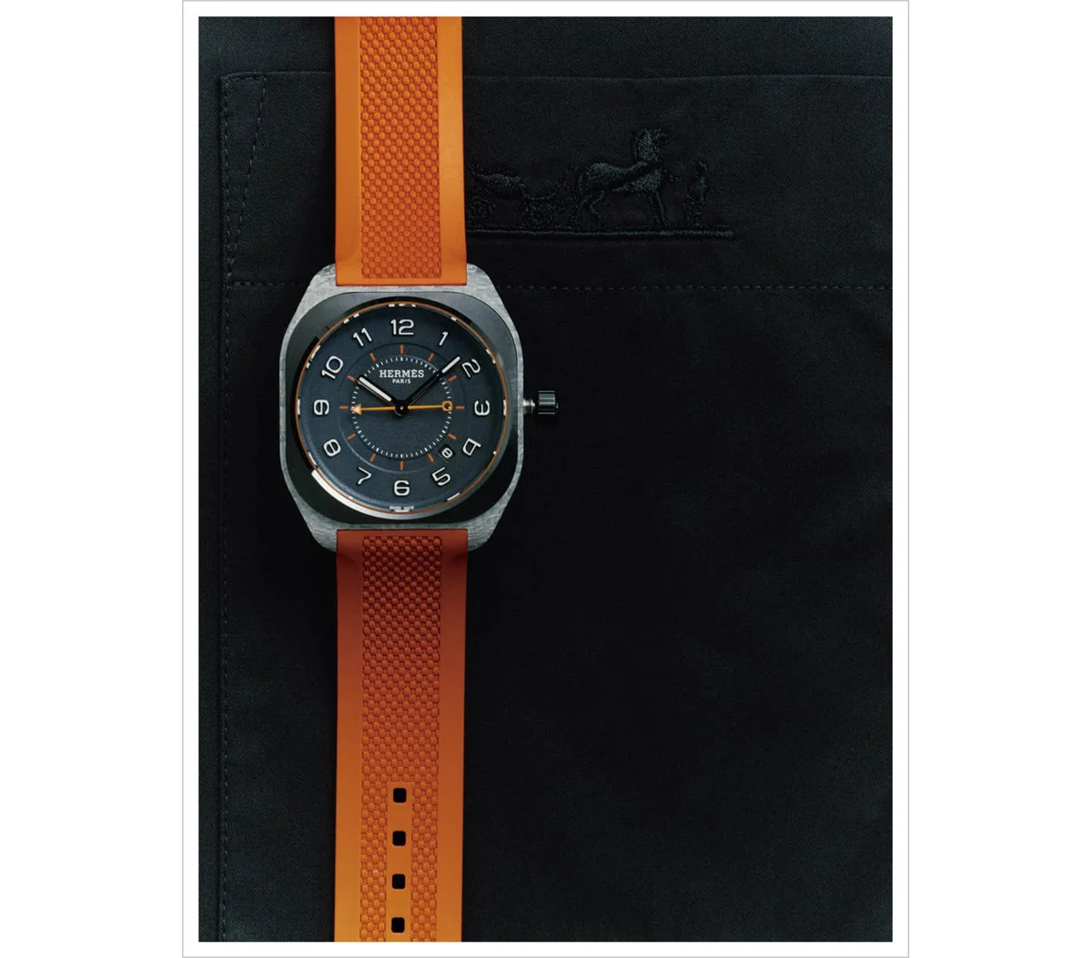 エルメスのシャツと時計「エルメスH08」