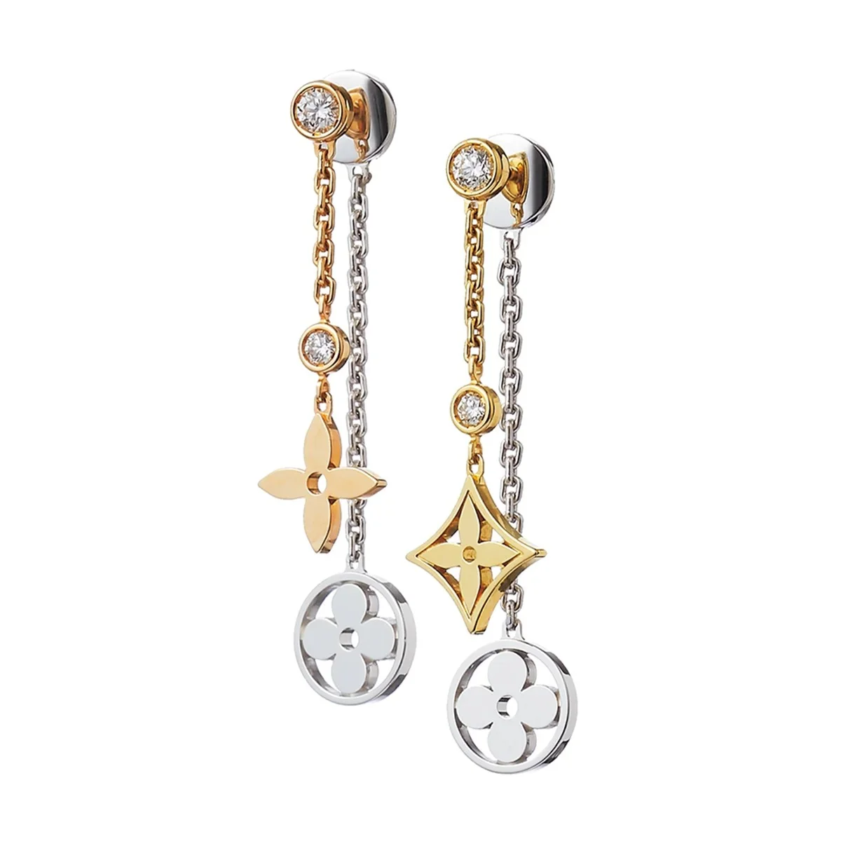 ピアス モノグラム･イディール ダブル チェーン