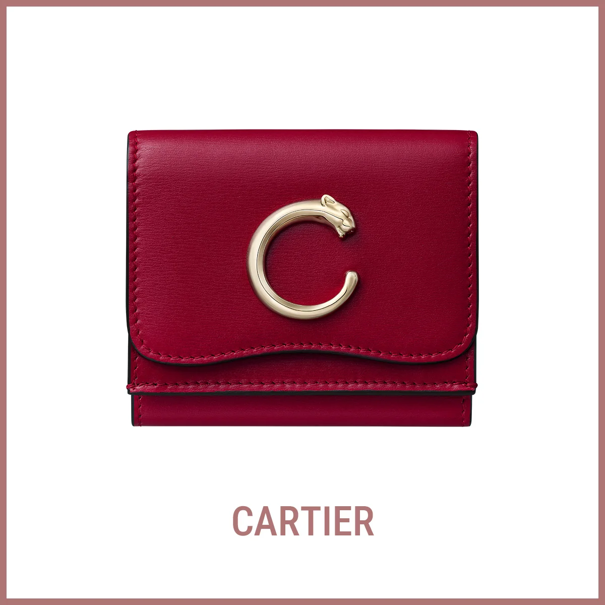 財布　カルティエ　『「パンテール ドゥ カルティエ」三つ折りウォレット』〈H8×W9.5×D3cm〉￥108,900（日本限定）