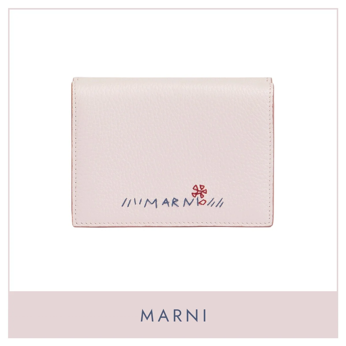 マルニ「MENDING 三つ折りウォレット」　ピンク