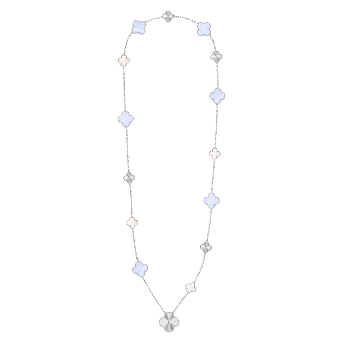 ヴァンクリーフ&アーペル 「マジック アルハンブラ」トランスフォーマブル ロングネックレス カルセドニー