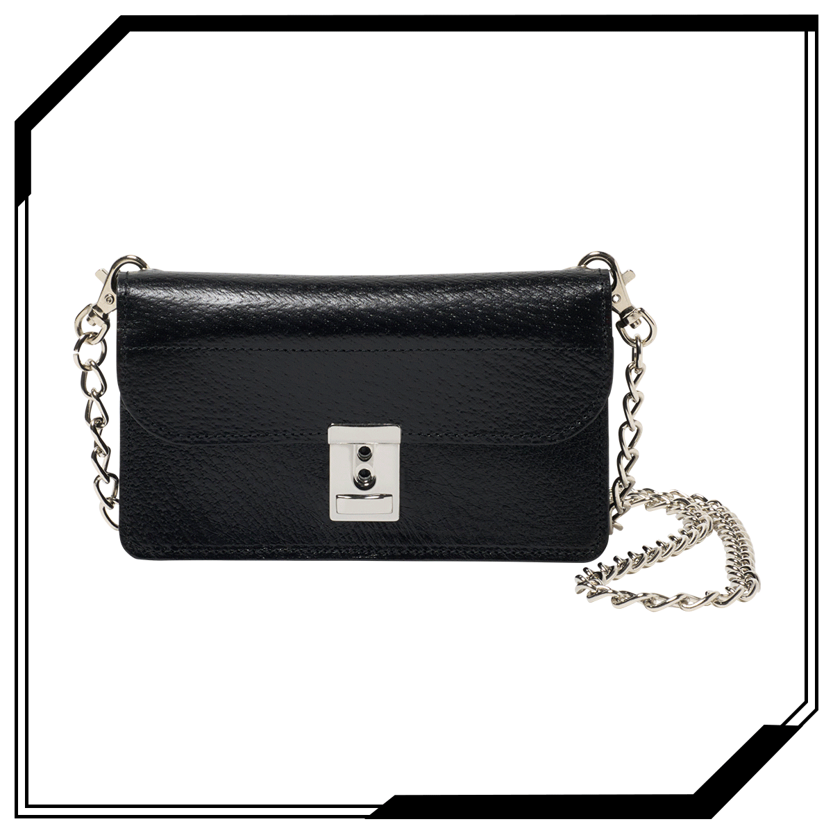 コム デ ギャルソンのレザーウォレットバッグ 黒