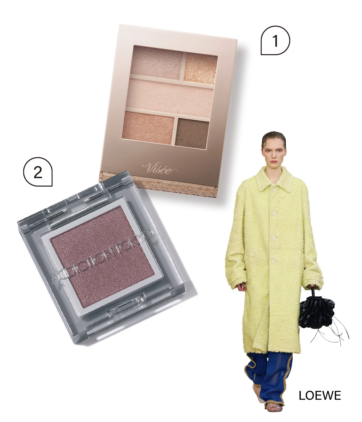 ヴィセ ダブル ムード アイズ BE-7　コーセー　ザ シングル アイシャドウ パール 104P　ADDICTION