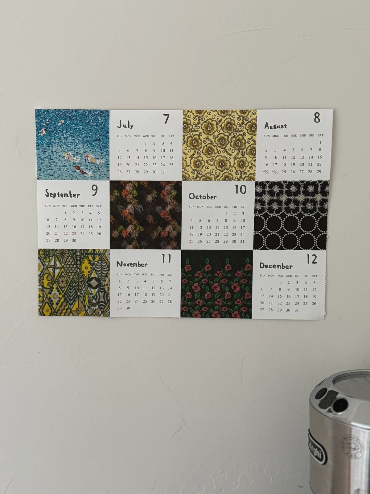 SPUR1月号付録 ミナペルホネンポスターカレンダー半年面