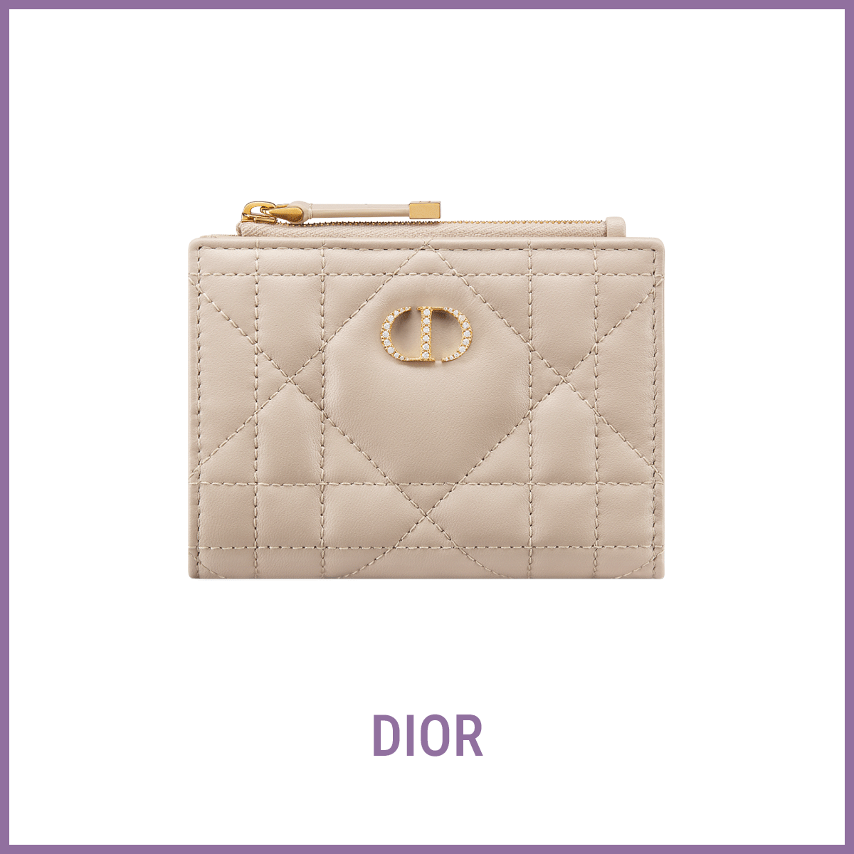 財布　ディオール　DIOR　『「Dior Caro」‘Dahlia’ クリスタル ウォレット』　〈H9×W12×D2cm〉￥120,000