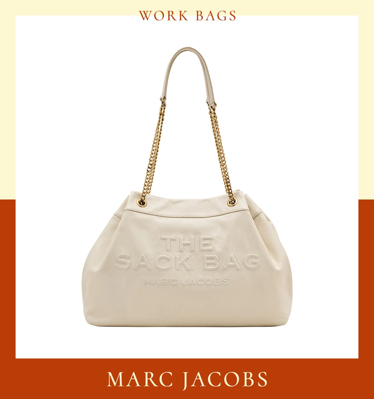 通勤バッグ　マーク ジェイコブス　「ザ レザー チェーン サック」〈H25×W32×D13cm〉￥78,100