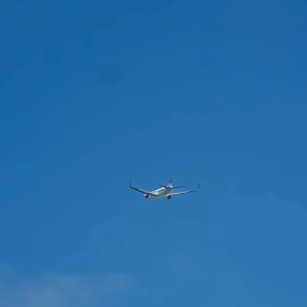 成田空港を飛び立ったJAL機